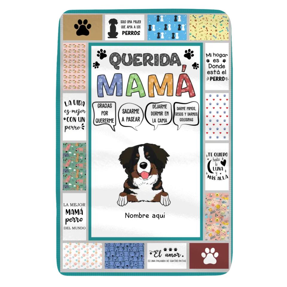 Personalizar Mantas Polar Para Mamá perro | Personalizado Regalo Para Amante de los perros | La mejor mamá perro del mundo
