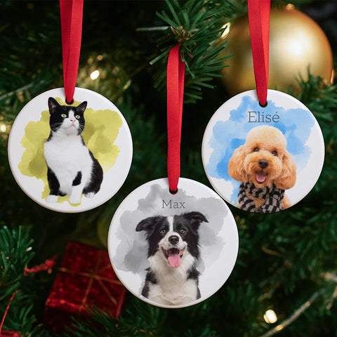 Foto personalizada de mi perro/gato – Bola de Navidad personalizada