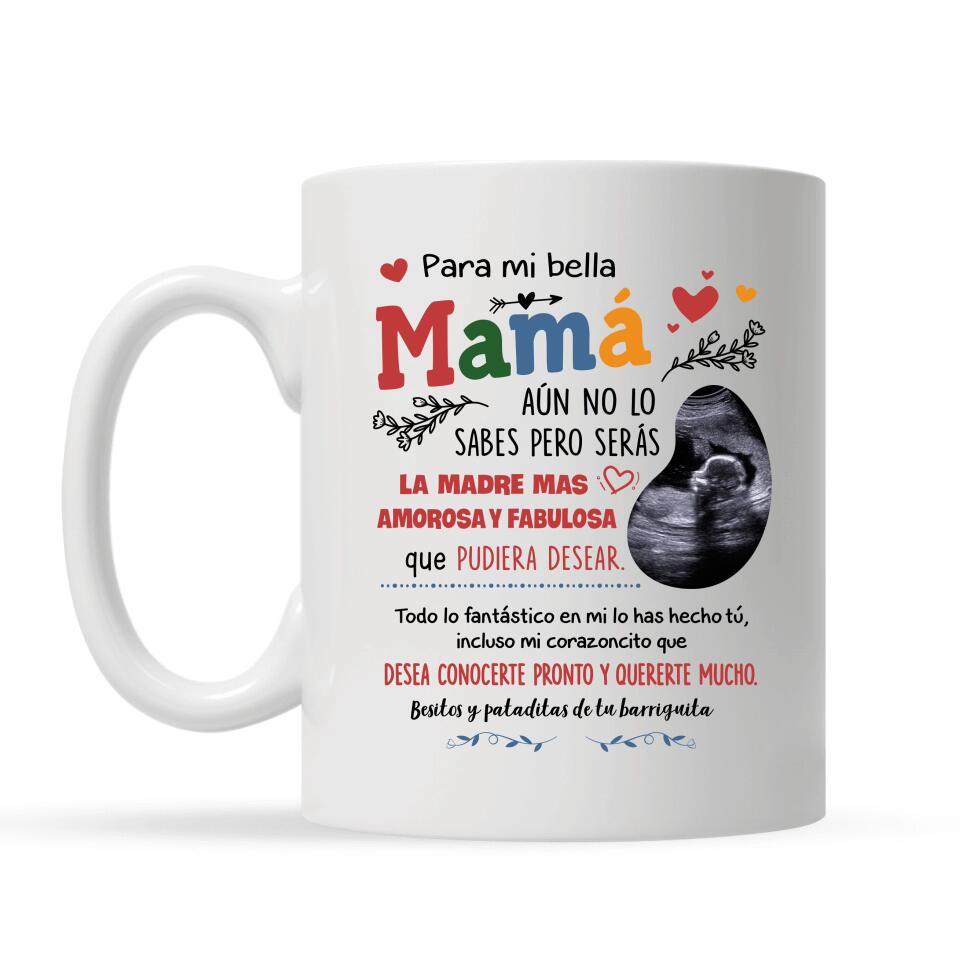 Taza Personalizada Para Futura Mamá | Personalizado Regalo Para Futura Mamá | Besitos y pataditas de tu barriguita