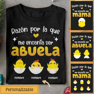 Raison pour laquelle j’aime être maman/grand-mère, T-shirt unisexe personnalisable pour maman