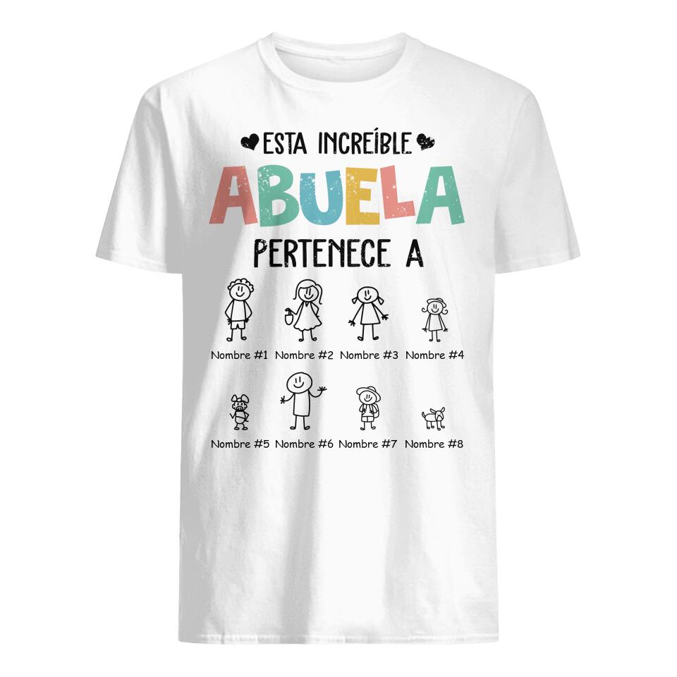 Personnalisez des T-shirts pour grand-mère | Cadeaux personnalisés pour grand-mère | Cette incroyable grand-mère appartient à