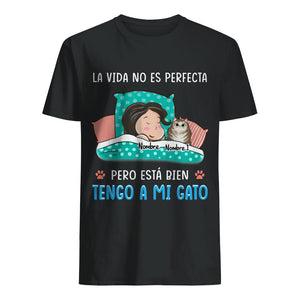 Personalizar Camisetas Para Los Amantes De Los Gatos | Personalizado Regalos Para Los Amantes De Los Gatos | La Vida No Es Perfecta