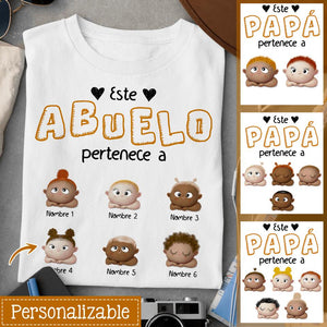 Personnalisez les T-shirts pour grand-père | Cadeau personnalisé pour grand-père | Appartient à grand-père papa