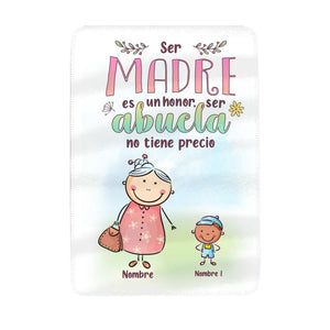 Personalizar Mantas Polar Para Abuela | Personalizado Regalos Para Nana | Ser Madre Es Un Honor Ser Abuela No Tiene Precio