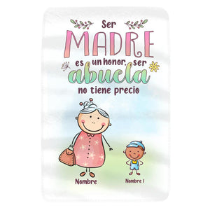 Personalizar Mantas Polar Para Abuela | Personalizado Regalos Para Nana | Ser Madre Es Un Honor Ser Abuela No Tiene Precio