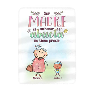 Personalizar Mantas Polar Para Abuela | Personalizado Regalos Para Nana | Ser Madre Es Un Honor Ser Abuela No Tiene Precio