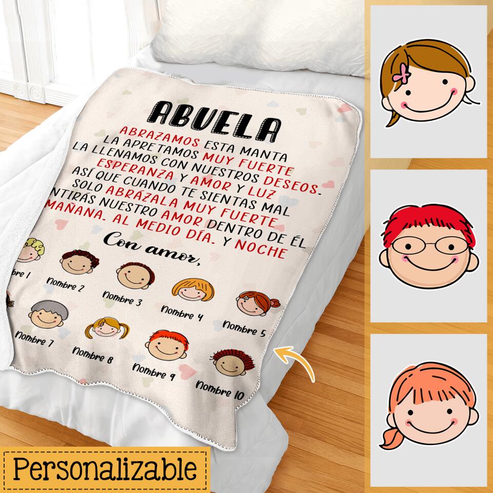 Personalizar Mantas Polar Para Abuela | Personalizado Regalos Para Abuela | Abrazamos esta manta