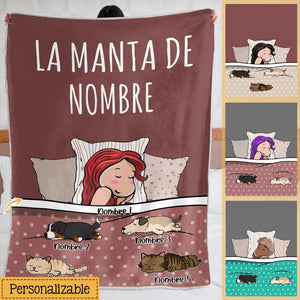 Personalizar Mantas Polar Para Amante De Los Perros Gatos | Personalizado Regalos Para Amante De Los Animales | Manta De Mamá Papá Gato