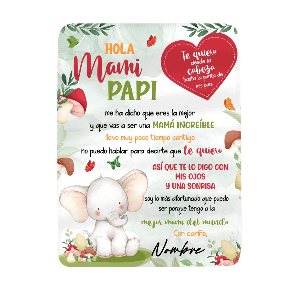 Personalizar Mantas Polar Para Mamá | Personalizado Regalos Para Mamá | 		
Mami Te Quiero De Pies A Cabeza