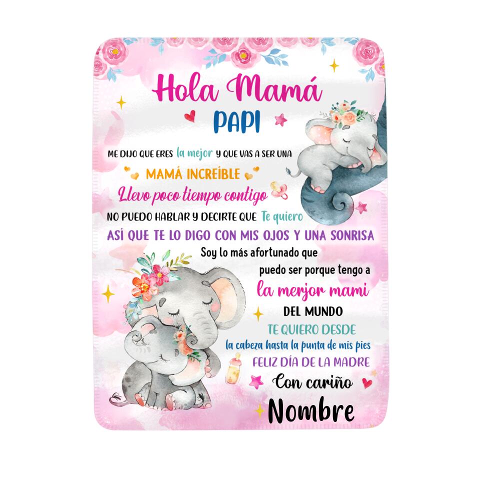 Personalizar Mantas Polar Para Mamá | Personalizado Regalos Para Mamá | Hola Mami Feliz Día De La Madre