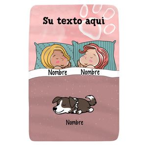 Personalizar Mantas Polar Para Amante De Los Perros gatos | Personalizado Regalos Para Amante De Las Mascotas | Dos Mujeres Manta Perro Gato