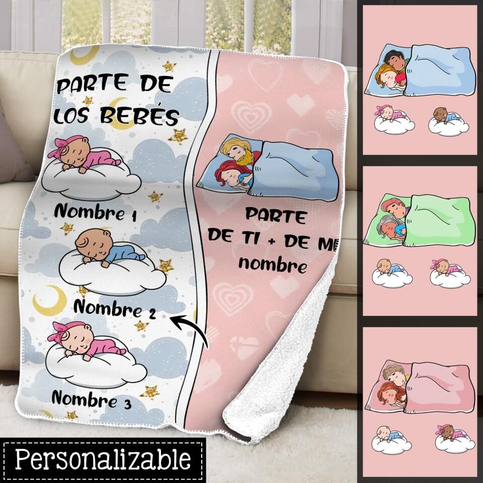Parte De Los Bebés  Parte De ti + De mi , Personalizable Manta Para Familia