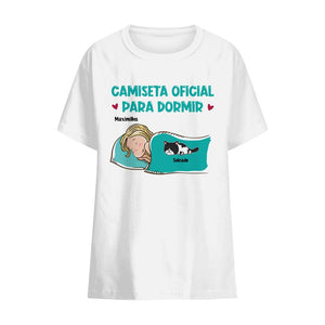 Maglietta ufficiale per dormire | Personalizza magliette per gli amanti dei gatti | Regalo personalizzato per gli amanti dei gatti