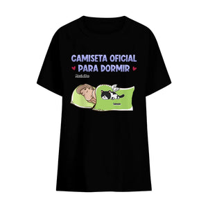 Magliette personalizzate per gli amanti dei cani e dei gatti | Regali personalizzati per gli amanti degli animali domestici | Maglietta ufficiale del sonno