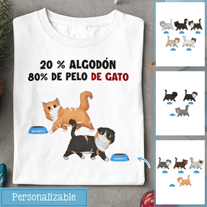 Personalizar Camisetas Para Amante De Los Gatos | Personalizado Regalos Para Amante De Los Gatos | 20 % Algodón 80% De Pelo De Gato