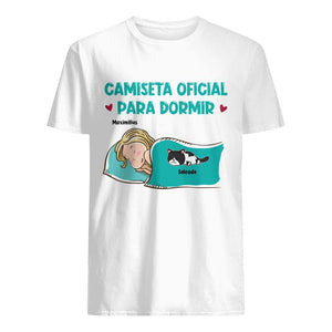 Maglietta ufficiale per dormire | Personalizza magliette per gli amanti dei gatti | Regalo personalizzato per gli amanti dei gatti