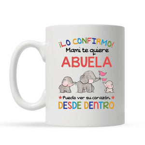 Tasse personnalisée pour grand-mère | Cadeaux personnalisés pour grand-mère | Grand-mère, je peux voir ton cœur de l'intérieur