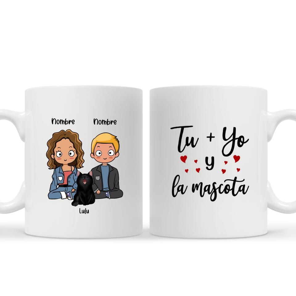 Tazza personalizzata per gli amanti dei gatti | Regali personalizzati per coppie |
 Tu + Io e Animali Domestici