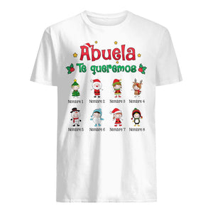 Personalizar Camisetas Para Abuela | Personalizado Regalos Para Abuela | Abuela Te Queremos Navidad