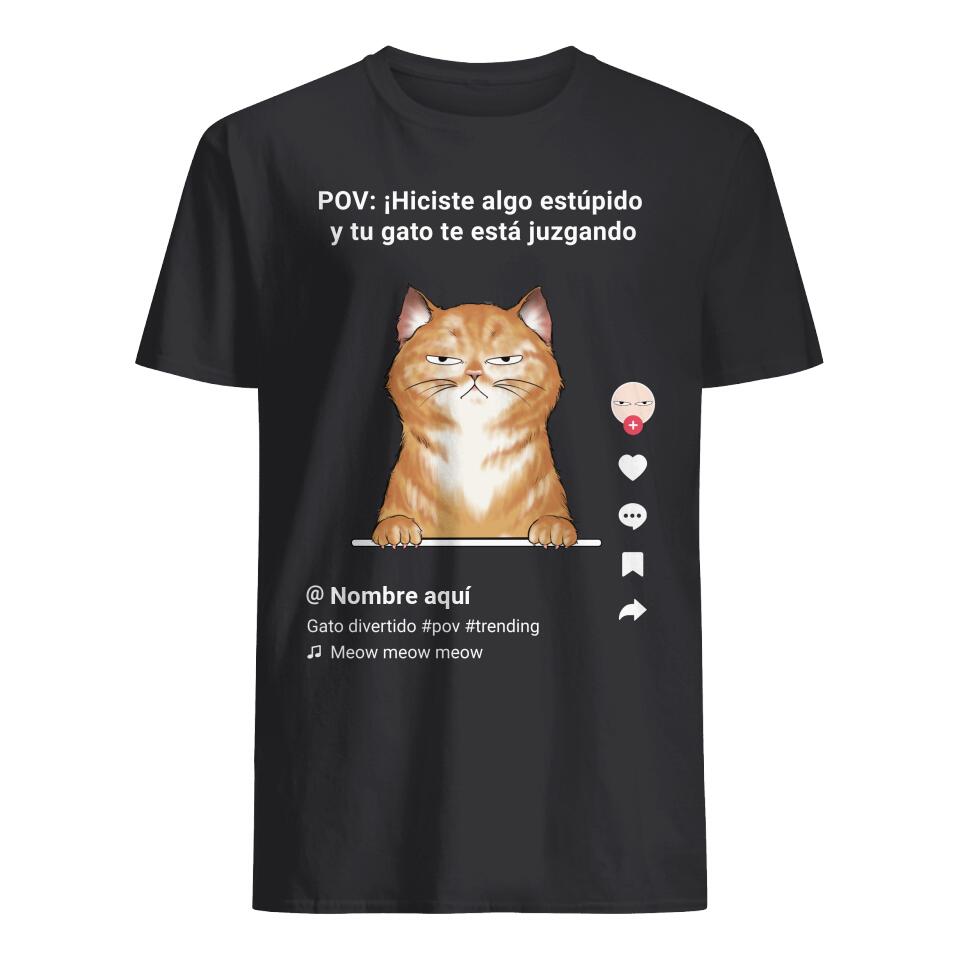 Personalizza magliette per gatti | Regali personalizzati per gatti | POV gatto