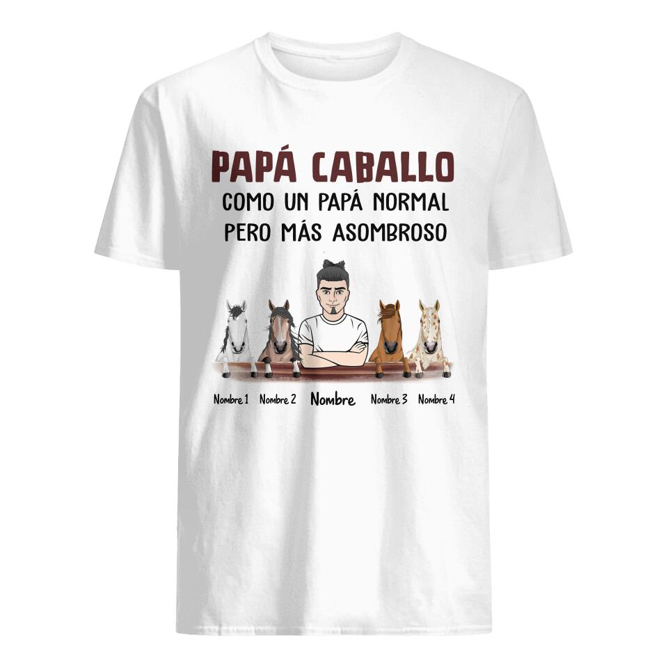 Personalizar Camisetas Para Amante de los caballos| Personalizado Regalos Para Hombre |Papá Caballo