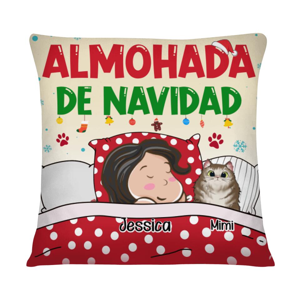 Coussins personnalisés pour les amoureux des chats | Cadeaux personnalisés pour les amoureux des chats | Oreiller de Noël