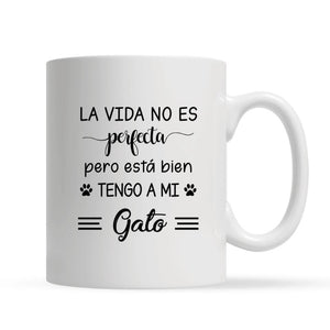 Taza Personalizada Para Las Amantes De Los Gatos | Personalizado Regalos Para Las Amantes De Los Gatos | La Vida No Es Perfecta