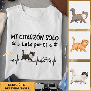 Personalizar Camisetas Para Amantes De Los Gatos | Personalizado Regalos Para Amantes De Los Gatos | Mi Corazón Solo