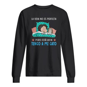 Personalizar Camisetas Para Los Amantes De Los Gatos | Personalizado Regalos Para Los Amantes De Los Gatos | La Vida No Es Perfecta