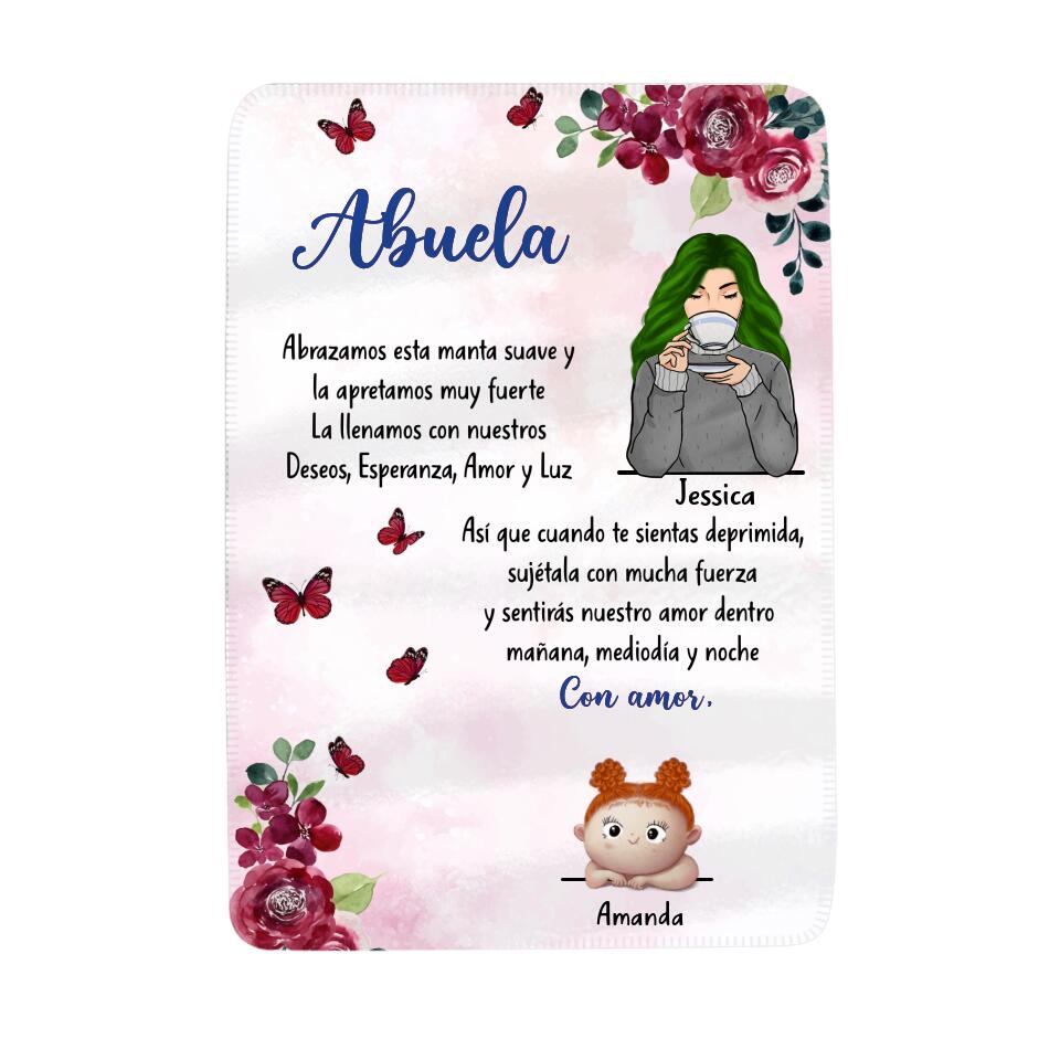 Personalizza coperte in pile per la nonna | Regali personalizzati per Nana | Abbracciamo la coperta e pensiamo alla nonna