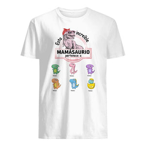 Personnalisez des T-shirts pour maman | Cadeau personnalisé pour la mère | Cet incroyable Mamasaurus appartient à