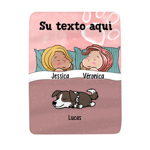 Personalizar Mantas Polar Para Amante De Los Perros gatos | Personalizado Regalos Para Amante De Las Mascotas | Dos Mujeres Manta Perro Gato