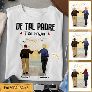 Personnalisez les T-shirts de la fille au papa | Cadeaux personnalisés pour papa | Tel père, tel fils