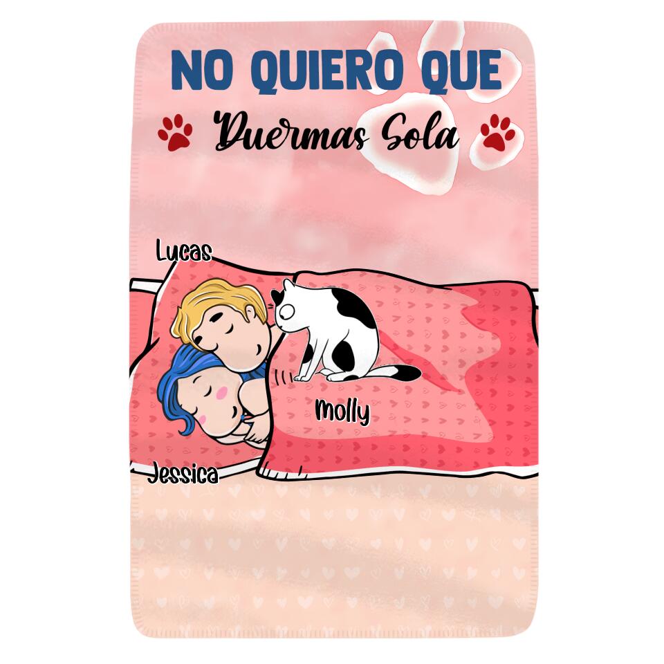 Personalizar Mantas Polar Para Amante De Los Gatos | Personalizado Regalos Para  Amante De Los Gatos | No Quiero Que Duermas Sola