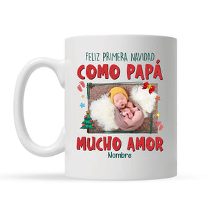 Taza Personalizada Para Papá | Personalizado Regalos Para Padre | Feliz primera navidad como papá