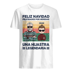 Personalizar Camisetas Para Bonus Papá | Personalizado Regalos Para Padre | Felicidades por heredar hijastros legendarios