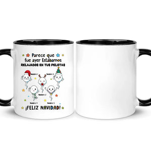 Taza Personalizada Para Papá | Personalizado Regalos Para Padre |  | Parece que fue ayer Estábamos relajados en tus pelotas ¡Feliz Navidad!