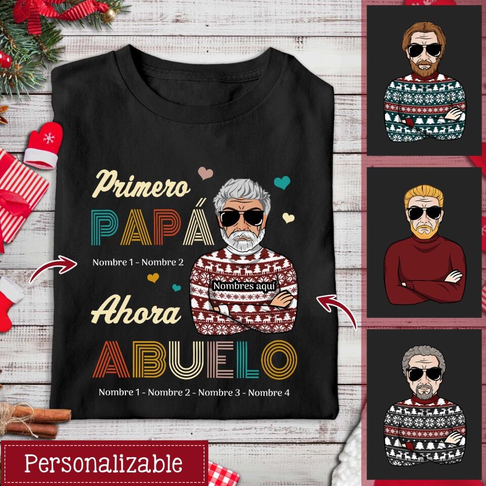 Personnalisez les T-shirts pour grand-père | Cadeaux personnalisés pour Tata | premier papa maintenant grand-père