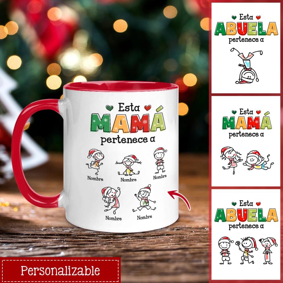 Taza Personalizada Para Mamá/ Abuela | Personalizado Regalo Para Madre/ Nana | Esta abuela/ mamá pertenece a