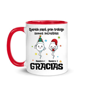 Tazza personalizzata per papà | Regalo di Natale personalizzato per papà | Caro papà, ottimo lavoro, siamo incredibili, grazie