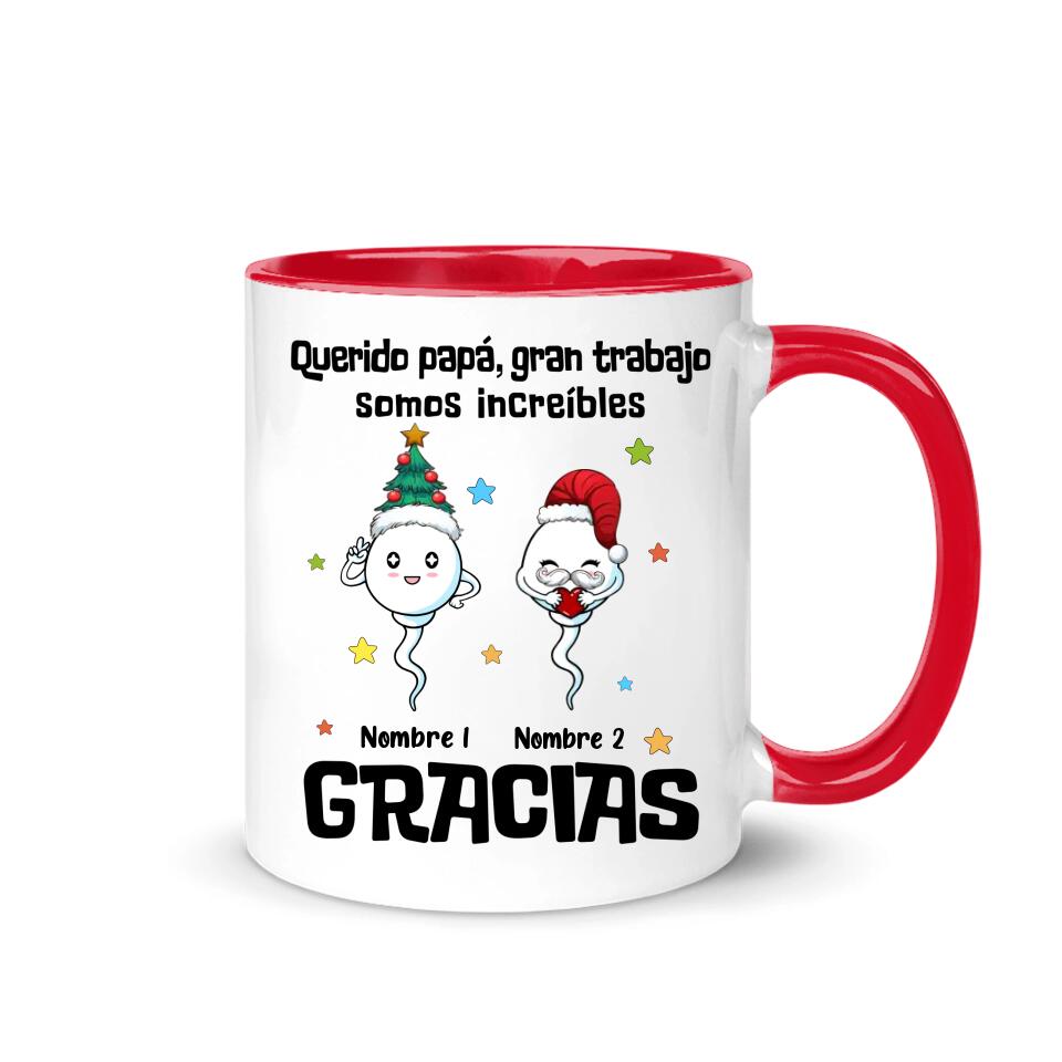 Tasse personnalisée pour papa | Cadeau de Noël personnalisé pour le père | Cher papa, excellent travail, nous sommes incroyables, merci