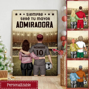 Lienzo Personalizado Para Novio | Personalizado Regalo Para Jugador de futbol | Siempre seré tu mayor admiradora
