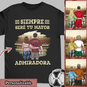 Personalizar Camisetas Para Novio/Esposo/Pareja | Personalizado Regalo Para Jugador de futbol | Siempre seré tu mayor fan.