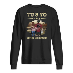 Personalizar Camisetas Para Novio/Esposo/Pareja | Personalizado Regalo Para Jugador de futbol | Tu y yo somos un equipo