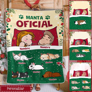 Personalizar Mantas Polar Para Pareja | Personalizado Regalo Para Amante De Los Animales | Amante De Los Perros Gatos Navidad