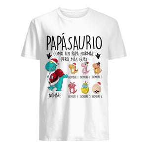 Personalizza magliette per papà/nonno | Regalo personalizzato per padre/nonno | Papasaurus, come un papà normale ma più figo