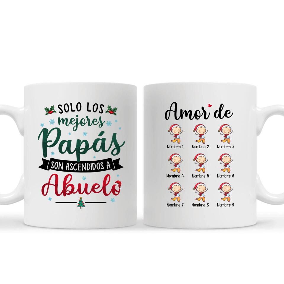 Taza Personalizada Para Abuelo y Abuela | Personalizado Regalo Para Nana y Tata | Solo los mejores Papás/Mamás son ascendidos a Abuelo/Abuela Navidad