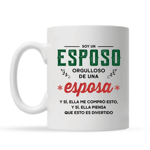 Taza Personalizada Para Esposo | Personalizado Regalo Para Esposo | Soy un Esposo orgulloso de una Esposa increíble