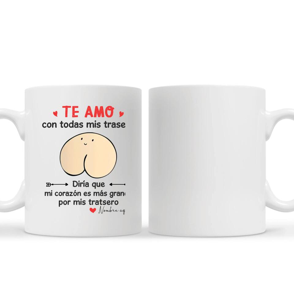 Tazza personalizzata per fidanzato/marito | Regali personalizzati per fidanzato/marito | Ti amo con tutto il mio sedere