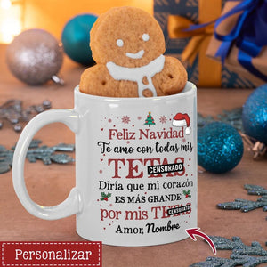 Tazza personalizzata per fidanzato/marito | Regali personalizzati per fidanzato/marito | Ti amo con tutto il cuore